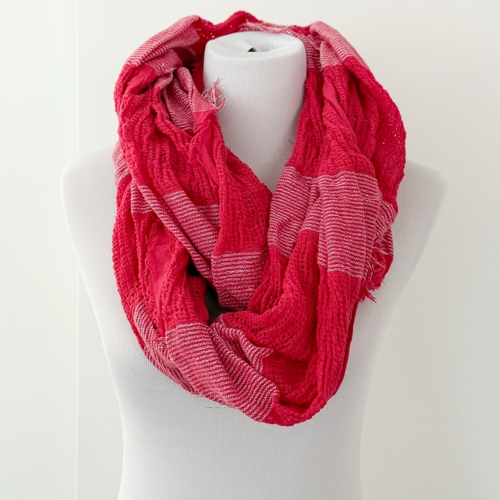 Red & Silver Infinity Scarf
